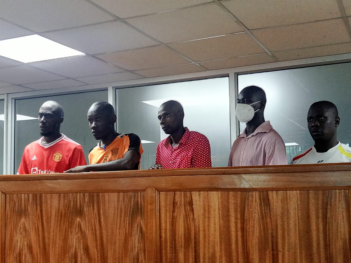 Five NUP supporters have been remanded to Luzira prison on terrorism charges